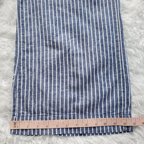 beachlunchlounge Linen Pants with Pockets - Blue and White Vertical Stripe - Picture 10 of 10